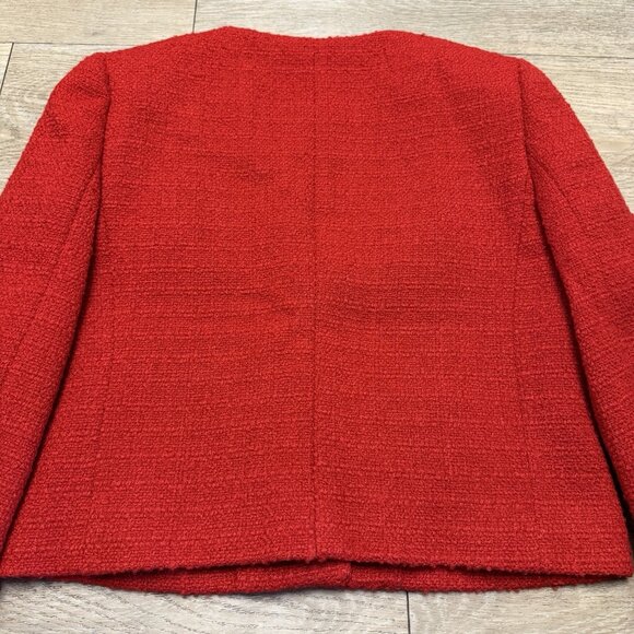 J. Crew V-Neck Lady Jacket in Maritime Tweed Festival Red NWT Size 0 BV211 - Picture 12 of 14